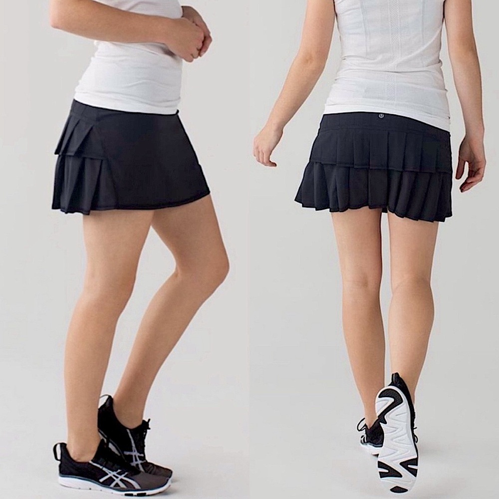 Lululemon Run: Pace Setter Skirt Sz 12 In Black
